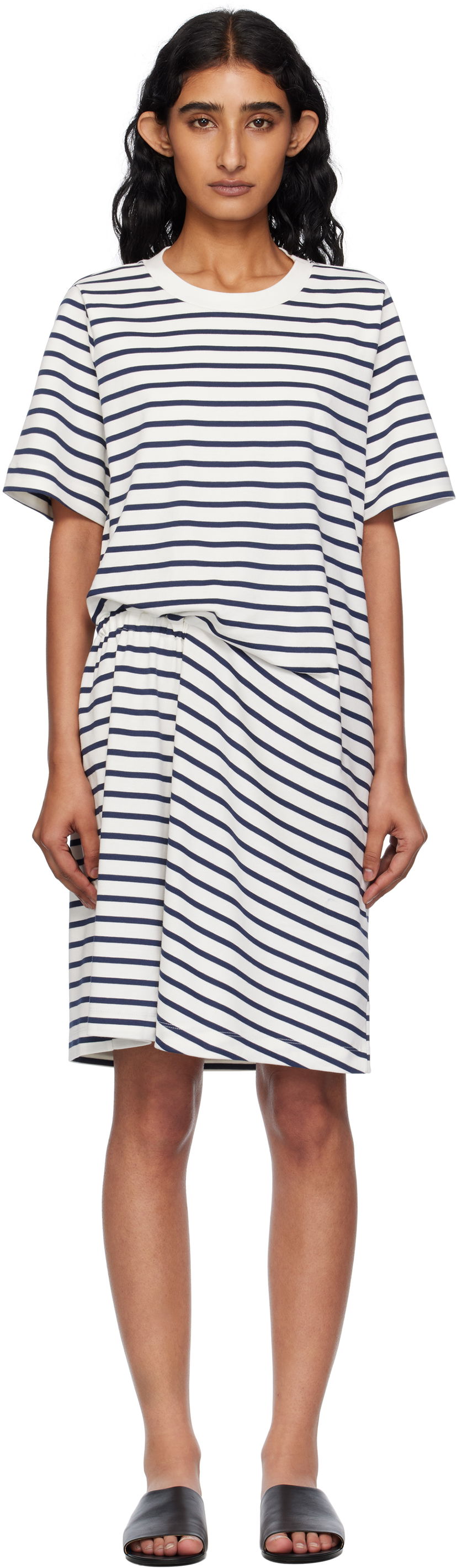 Mekko Max Mara Weekend Max Mara Pireo Striped Minidress Valkoinen | 2515621012600