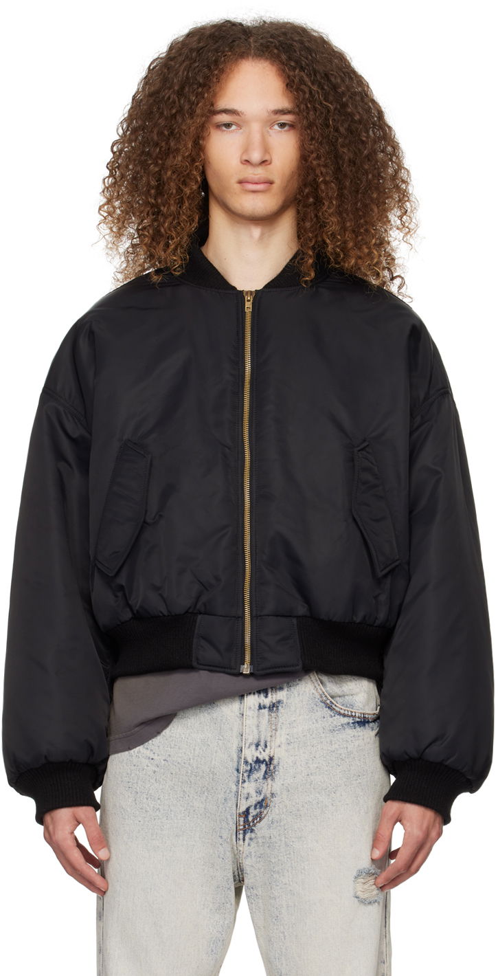 Bomber-takki We11done Puff Bomber Jacket Musta | WD-JP0-24-102-U-BK