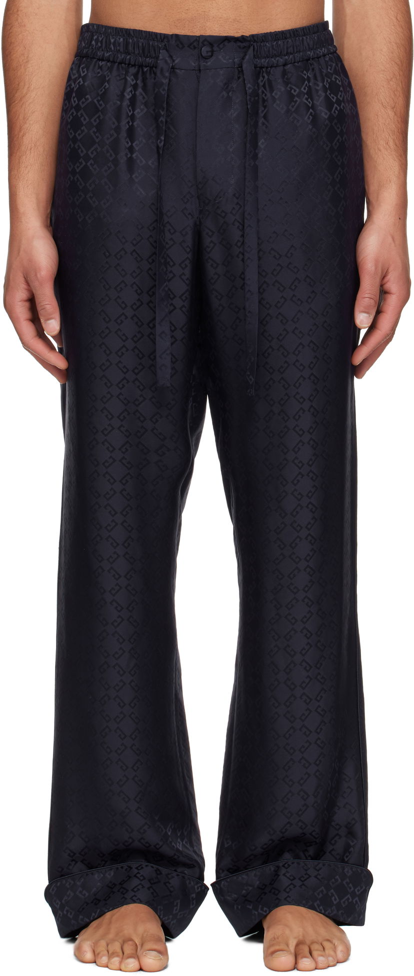 Housut Givenchy Givenchy Monogram Jacquard Pyjama Pants Musta | BM51J015U4401