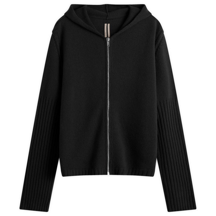 Villapaita Rick Owens Rick Owens Knit Zip Hoodie Musta | RU02E1666-KWV-09