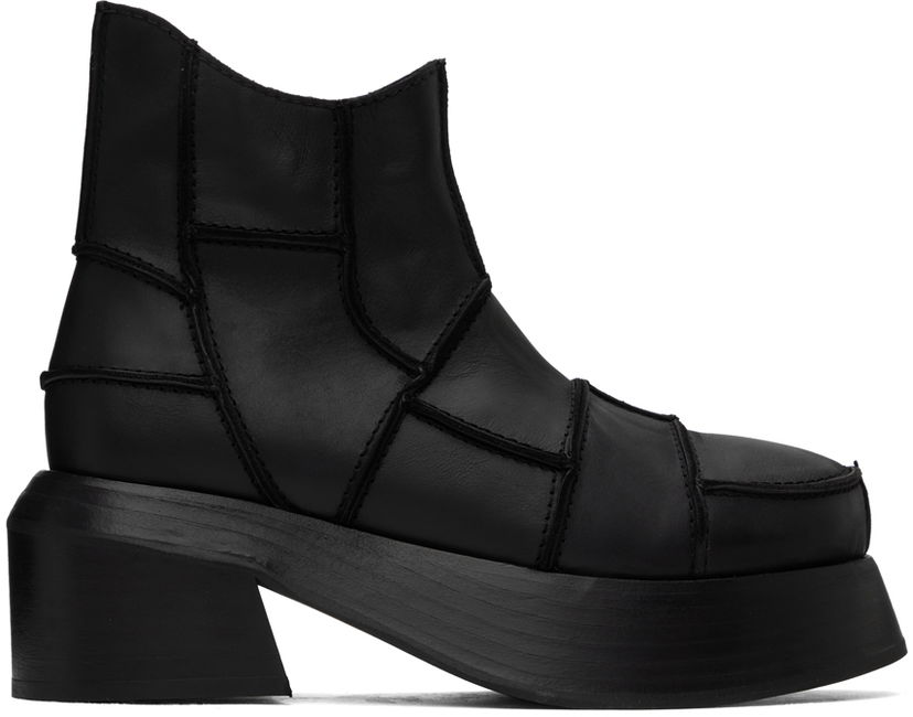 Vaatteet Eckhaus Latta Eckhaus Latta Patchwork Ankle Boots Musta | FEKLWPTWB99005
