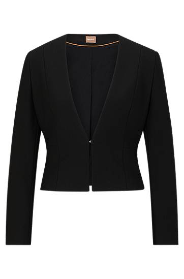 Takki BOSS Slim-Fit Cropped Stretch Jacket Musta | 50493541