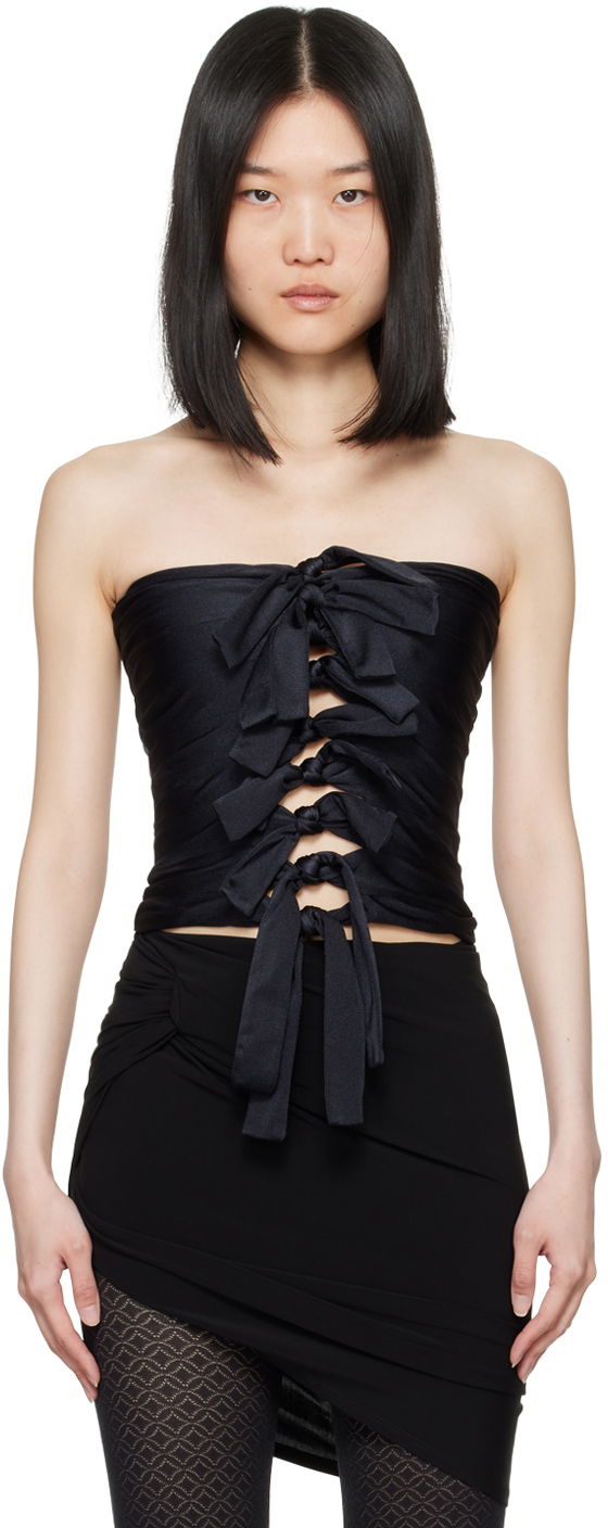Tankkitoppi Coperni Coperni Knotted Gala Tube Top Musta | COPT57BIS545