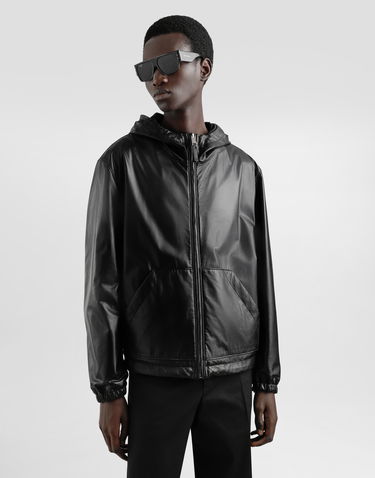 Takki Dolce & Gabbana Dolce & Gabbana Leather Jacket with Reversible Hood Musta | G9BKULGI909N0000, 3