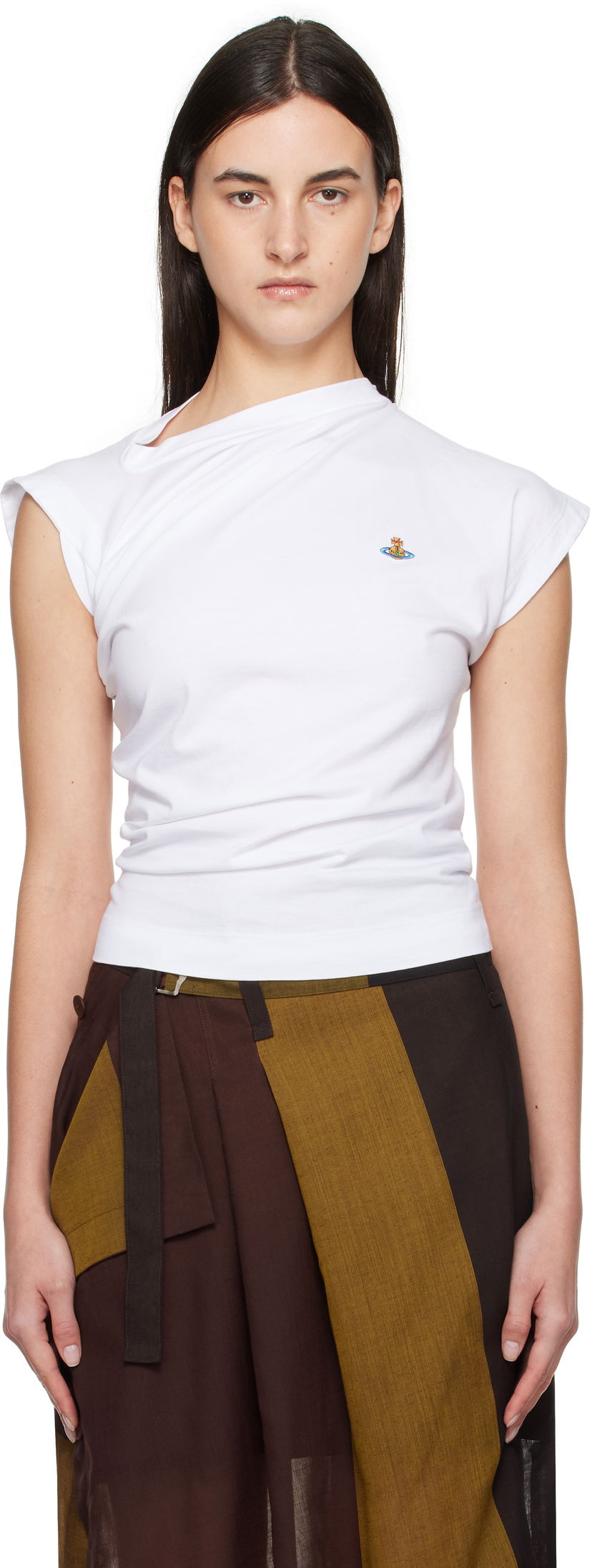 Tankkitoppi Vivienne Westwood Vivienne Westwood Hebo Draped T-Shirt Valkoinen | 1504000A-J001M-