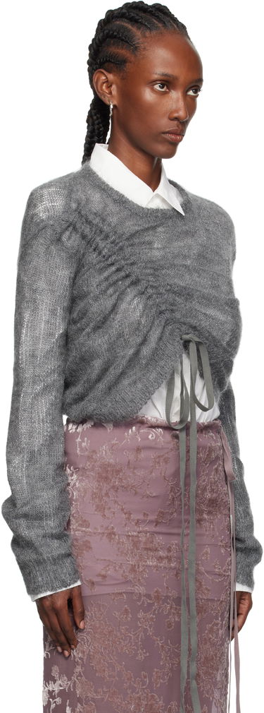 Villapaita Ann Demeulemeester Ann Demeulemeester Zinaida Drawstring Sweater Harmaa | 2520-W-KN35-KN069-088, 1