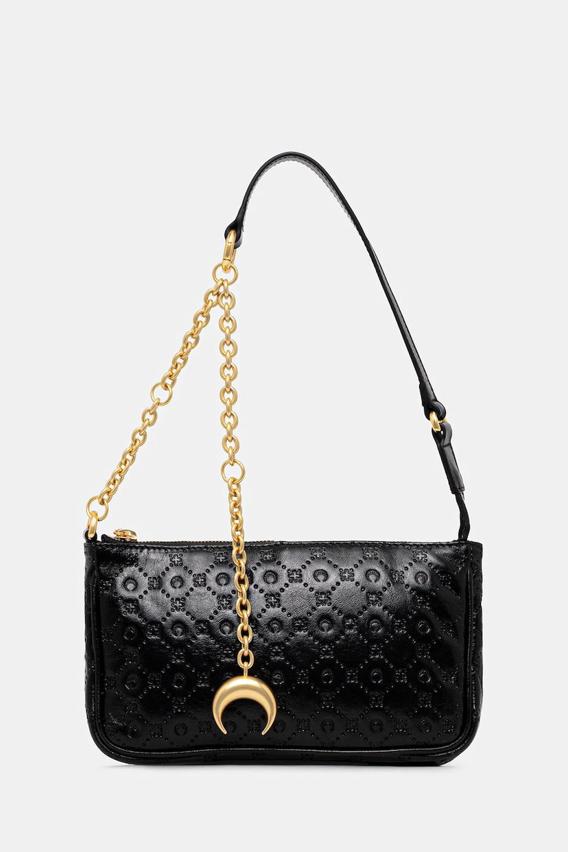 Käsilaukku Marine Serre Marine Serre Moonogram Embossed Leather Core Bag Musta | WBA018A.CLEA0051