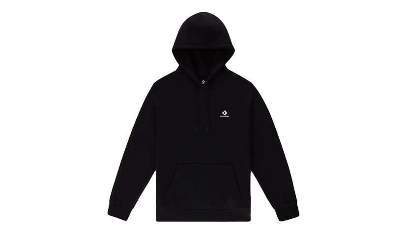 Huppari Converse Embroidered Star Chevron French Terry Pullover Hoodie Musta | 10020343-A01