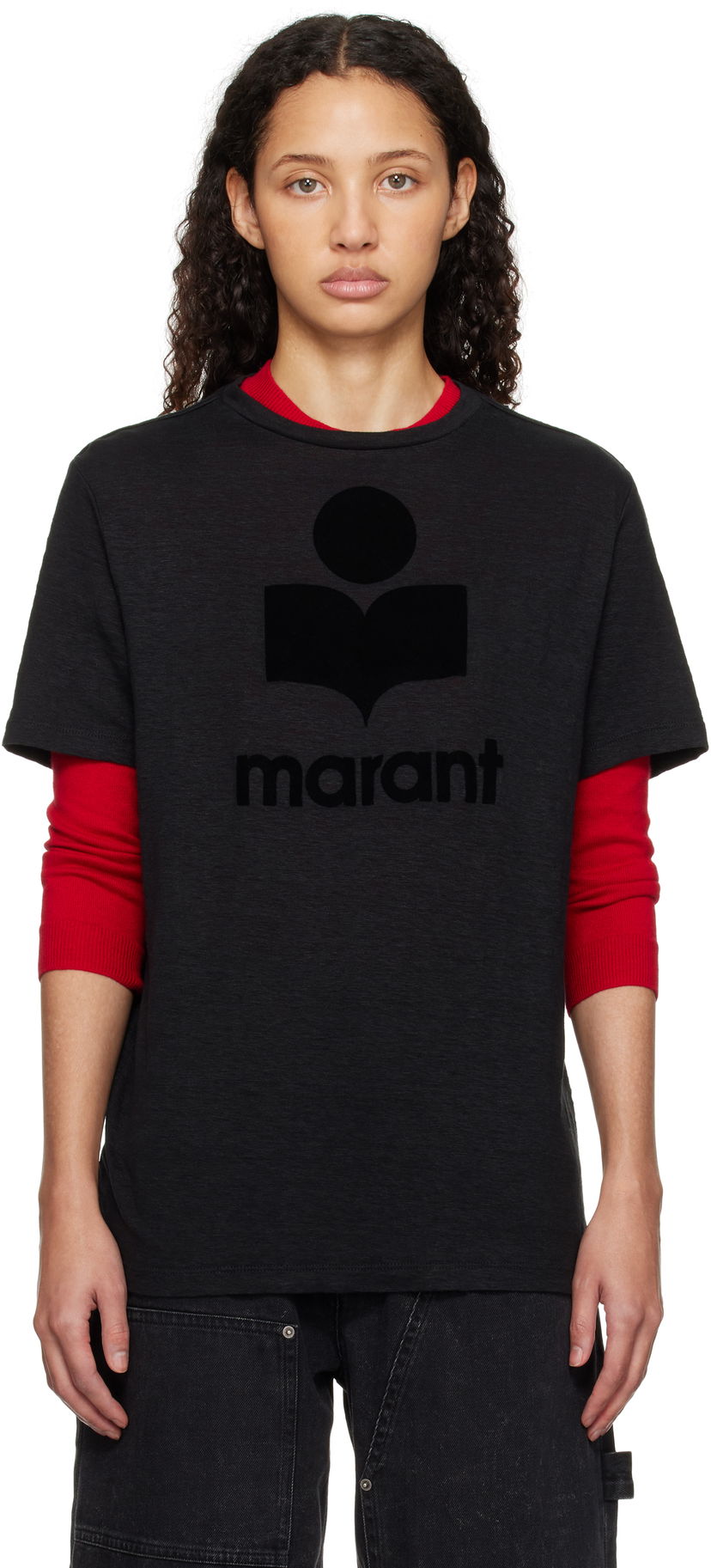 T-paita Isabel Marant Étoile Isabel Marant Etoile Zewel T-Shirt Musta | TS0001FB-A1N09E