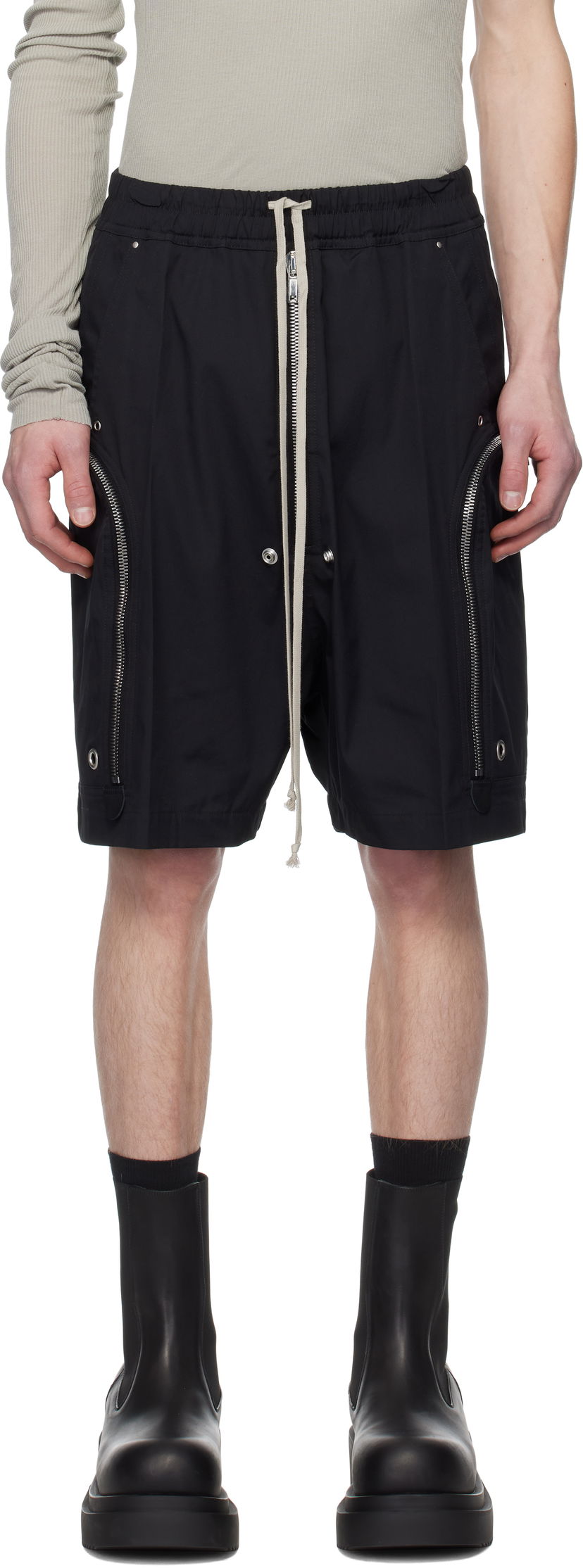 Shortsit Rick Owens Rick Owens Hollywood Heavy Bauhaus Bela Shorts Musta | RU01E5392 TE