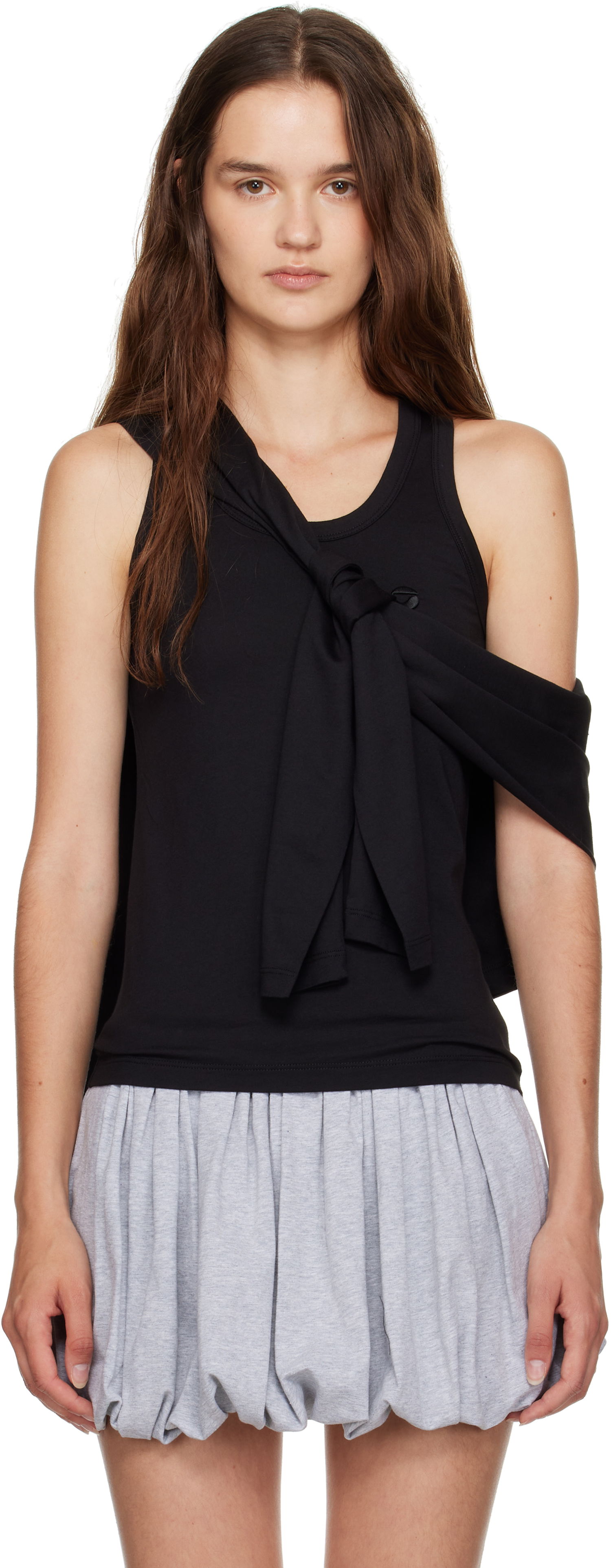 Tankkitoppi Coperni Coperni Knotted Jersey Tank Top Musta | COPJS161F5009, 0
