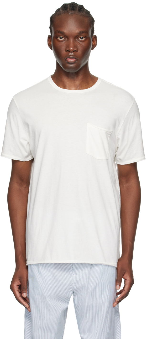 T-paita rag & bone Miles Pocket T-Shirt Valkoinen | MBC21PT0236N23