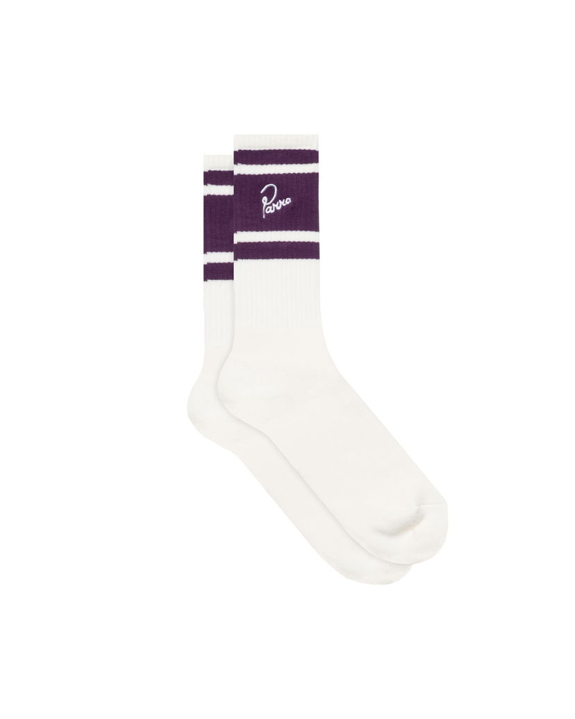 Sukat By Parra Parra Signature Striped Crew Socks Valkoinen | 53465