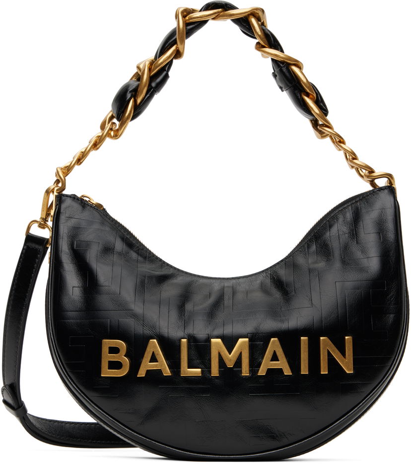 Käsilaukku Balmain Balmain 1945 Soft Moon Shoulder Bag Musta | EN1BQ954LETF