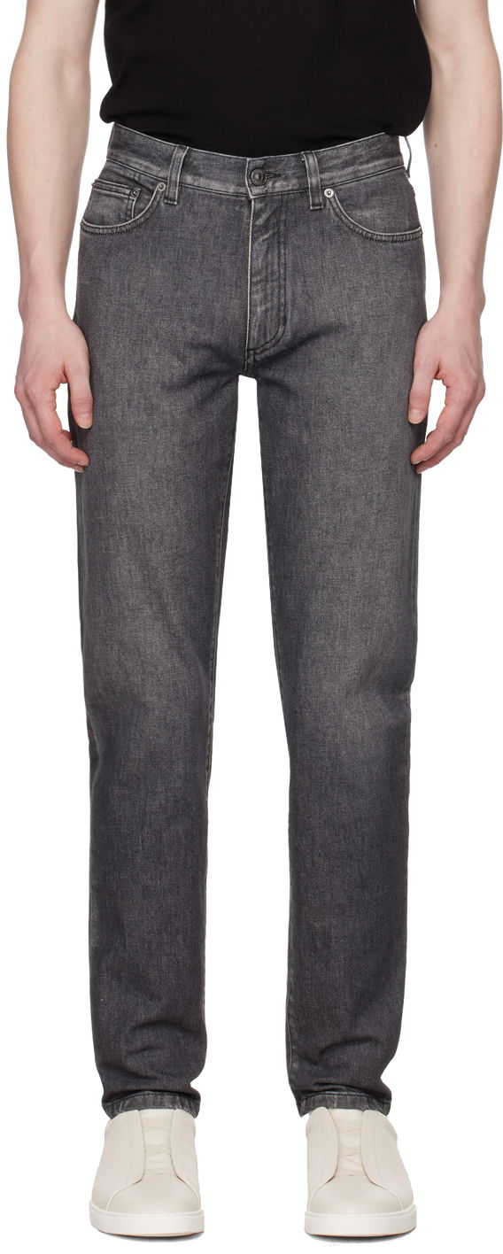 Jeans ZEGNA Slim Fit Jeans Harmaa | UDIF6A7-CITY