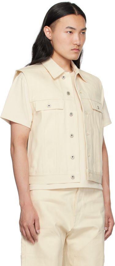 Liivi Rick Owens Rick Owens DRKSHDW Hollywood SL Trucker Denim Vest Valkoinen | DL01E6798 HNJP, 1