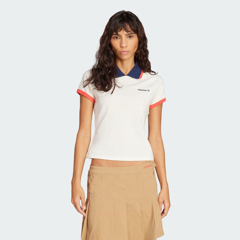 Poolopaita adidas Performance Cropped Polo Shirt Valkoinen | JY3515