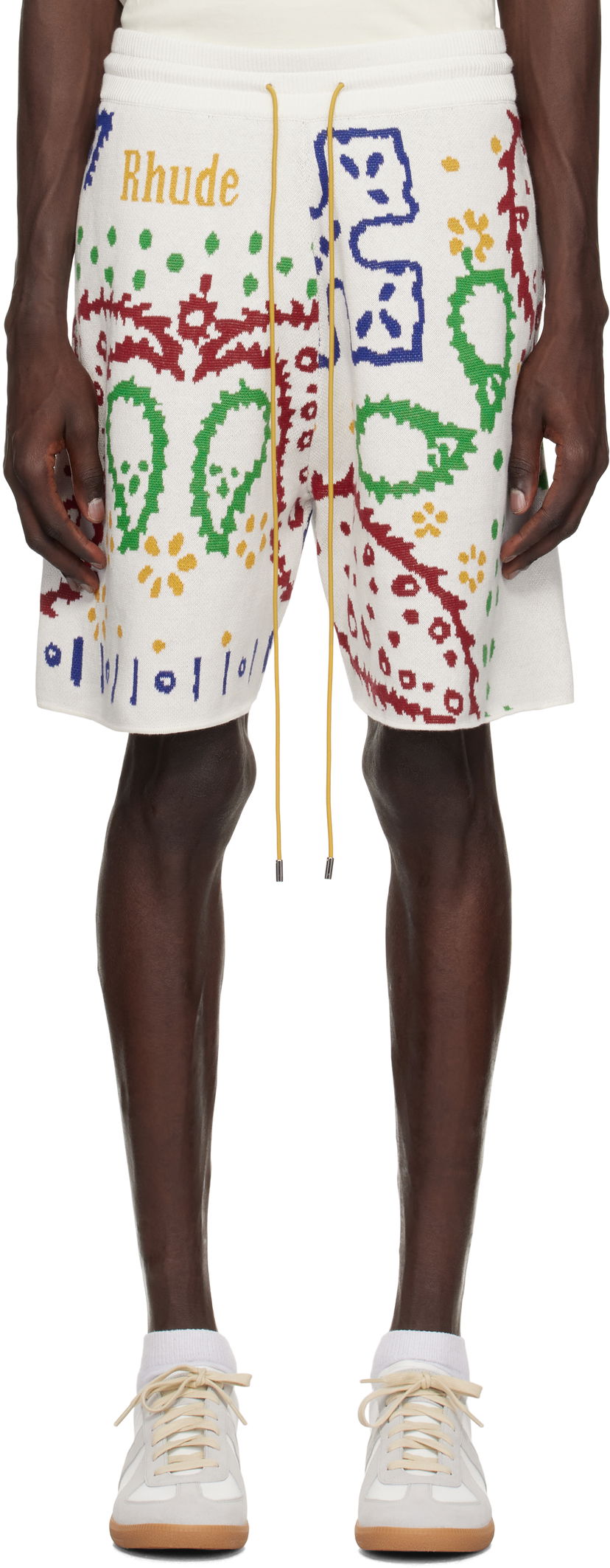 Shortsit Rhude Rhude Knit Bandana Shorts Valkoinen | RHPS25SH01472