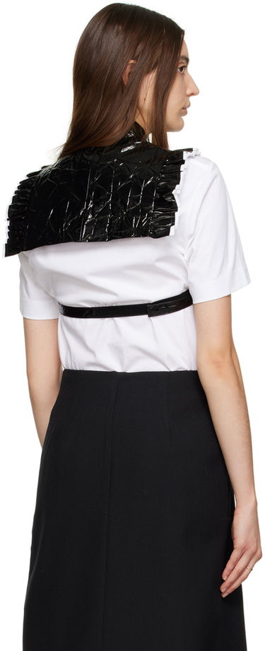 T-paitoja ja toppeja SHUSHU/TONG SHUSHU/TONG Ruffled Pintuck Bib Top Musta | AW22TO10 PPU221, 2
