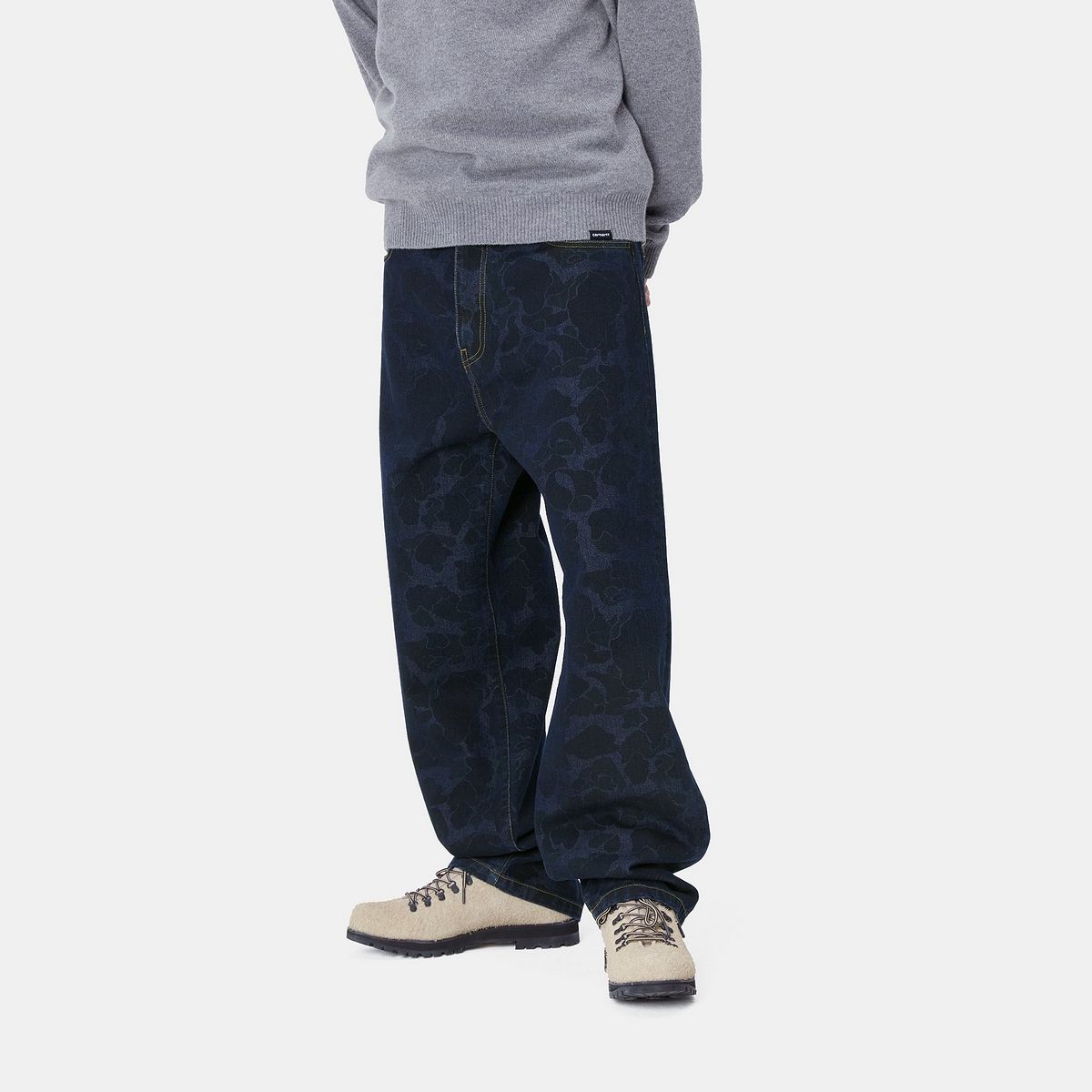 Jeans Carhartt WIP Relaxed Fit Printed Cotton Canvas Pants Sininen | I033755_3, 1