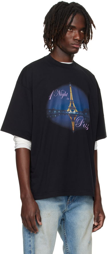 T-paita VETEMENTS VETEMENTS 'Night In Paris' Oversized T-Shirt Musta | UH76TR410B, 4
