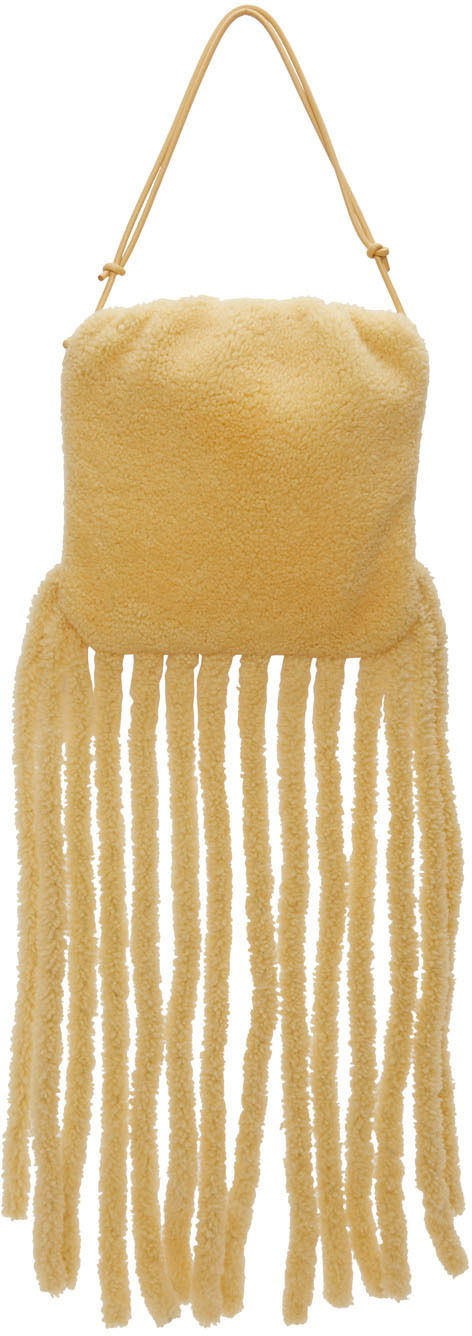Käsilaukku Bottega Veneta Shearling 'The Fringe' Shoulder Bag Keltainen | 630363 V03F1