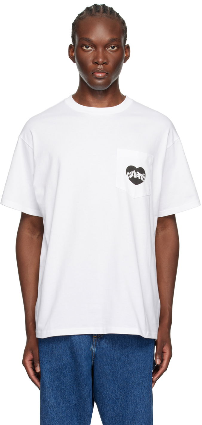 T-paita Carhartt WIP Amour Pocket T-Shirt Valkoinen | I033675