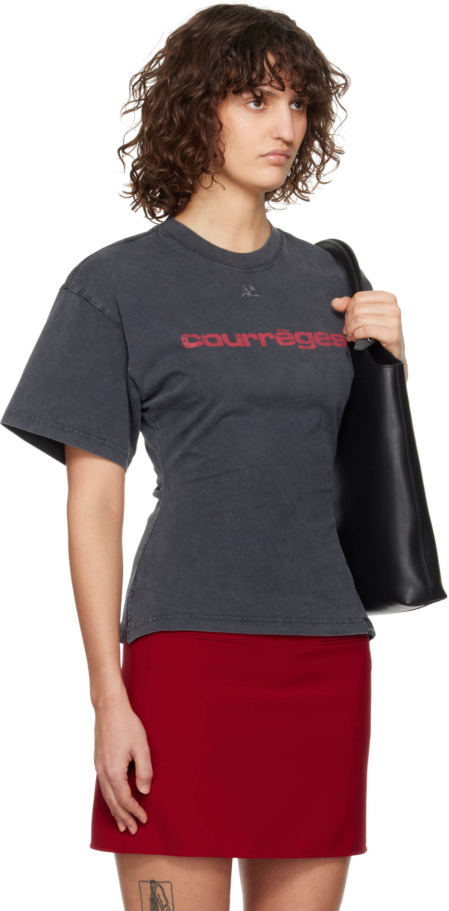 T-paita Courrèges Courrèges Fitted Printed T-Shirt Harmaa | 125JTS168JS0109, 1