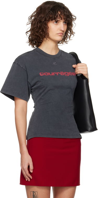 T-paita Courrèges Courrèges Fitted Printed T-Shirt Harmaa | 125JTS168JS0109, 1
