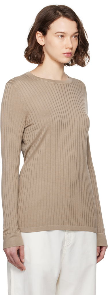 Villapaita The Row The Row Keya Ribbed Knit Sweater Beige | 8970-Y913, 1