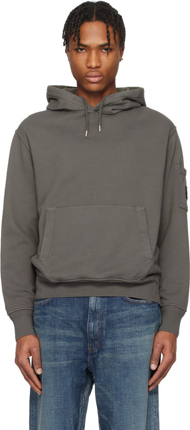 Huppari C.P. Company C.P. Company Diagonal Fleece Resist Dyed Lens Hoodie Harmaa | 18CMSS099A-110044R, 0