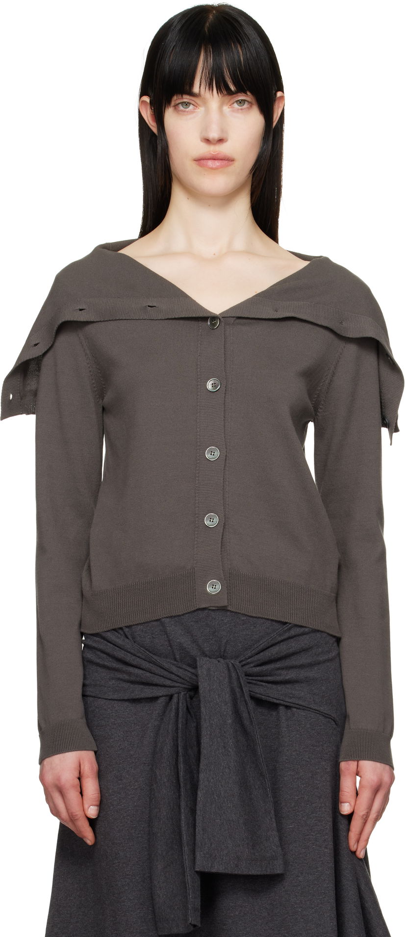 Villapaita OUR LEGACY Our Legacy Open Knit Cardigan Harmaa | W2253OF