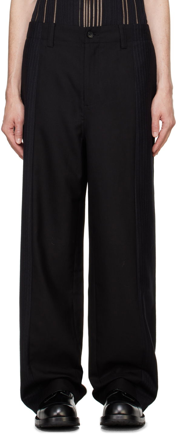 Housut Feng Chen Wang Feng Chen Wang Deconstructed Patchwork Trousers Musta | FUF18TR05