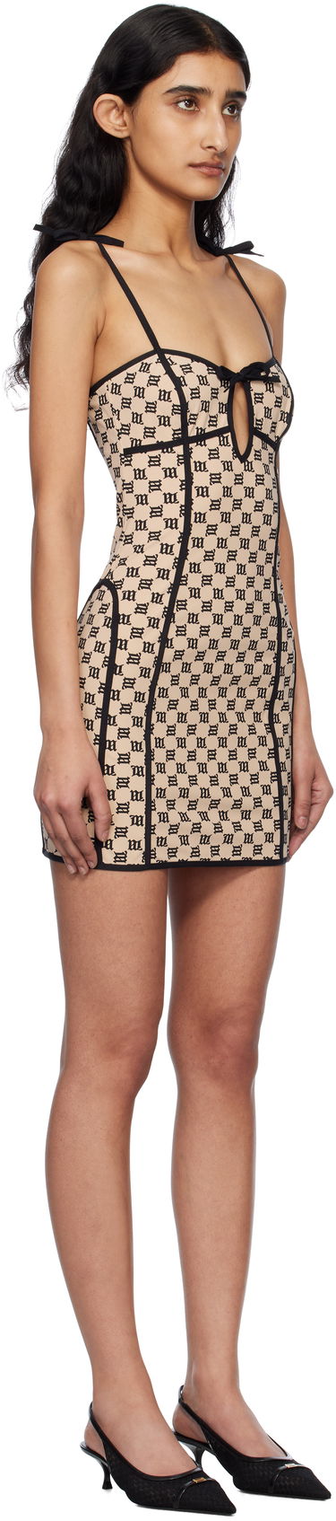 Mekko MISBHV MISBHV Monogram Coquette Minidress Beige | 250W805, 1