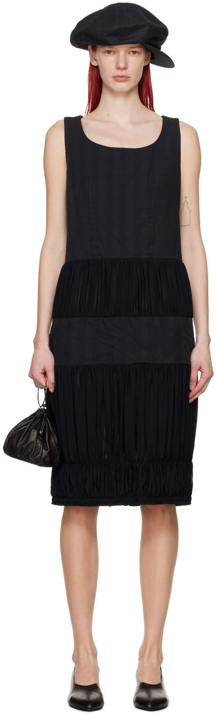 Mekko Comme des Garçons Comme des Garçons Ruched Midi Dress Musta | RM-A005-051
