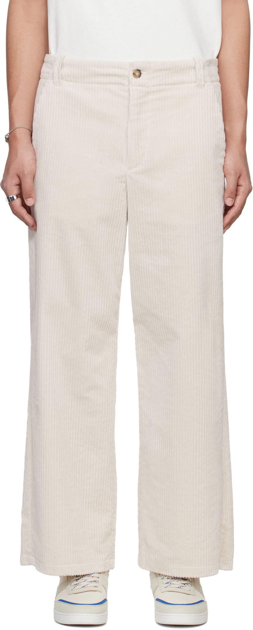 Housut A.P.C. A.P.C. River Corduroy Wide-Leg Pants Beige | COHDW-H08470