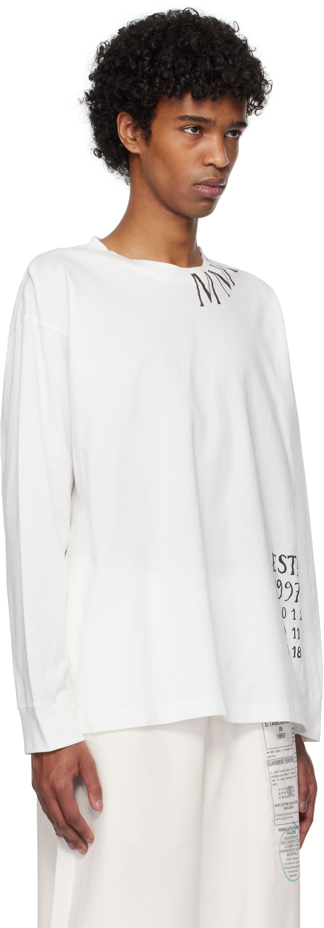 Villapaita Maison Margiela MM6 Maison Margiela Printed T-Shirt Valkoinen | SH0GC0047 S24312, 1