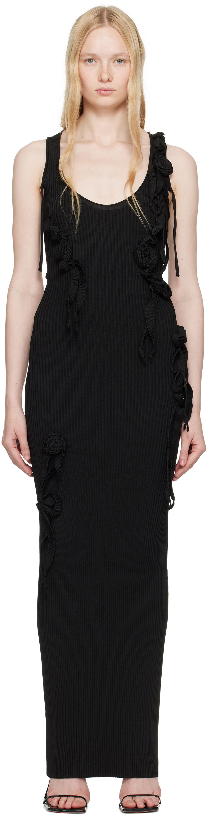 Mekko Coperni Coperni Knitted Ribbon Tank Maxi Dress Musta | COPML144Y3011
