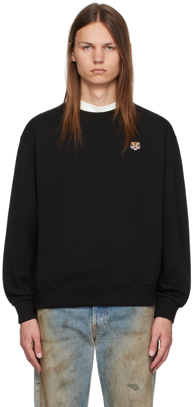 Huppari KENZO Black Paris Lucky Tiger Sweatshirt Musta | FE55SW2084MF