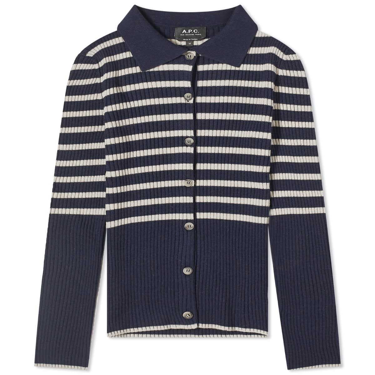 Villapaita A.P.C. Mallory Striped Cardigan Tummansininen | WSAAZ-F22251-TIQ, 0