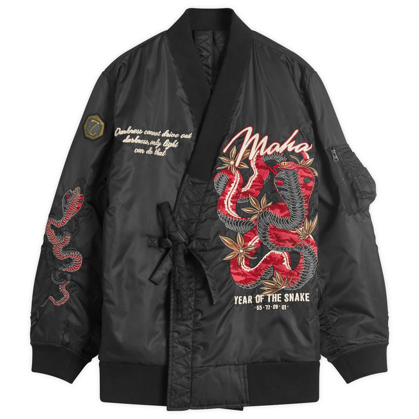 Bomber-takki Maharishi Maharishi Year Of The Snake MA-1 Kimono Jacket, Large Musta | 6006-BLK