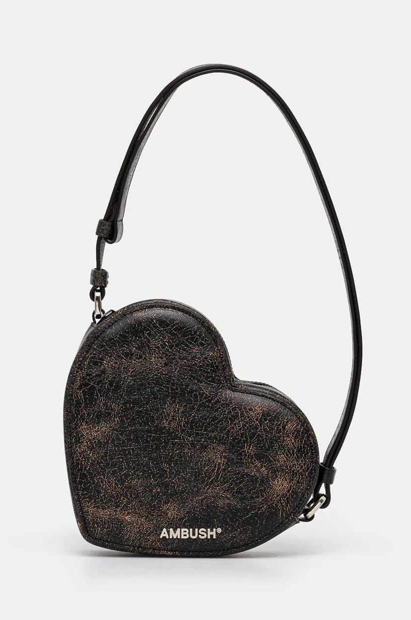 Olkalaukku Ambush Crackle Heart Shoulder Bag Musta | BWNN006F24LEA0011000