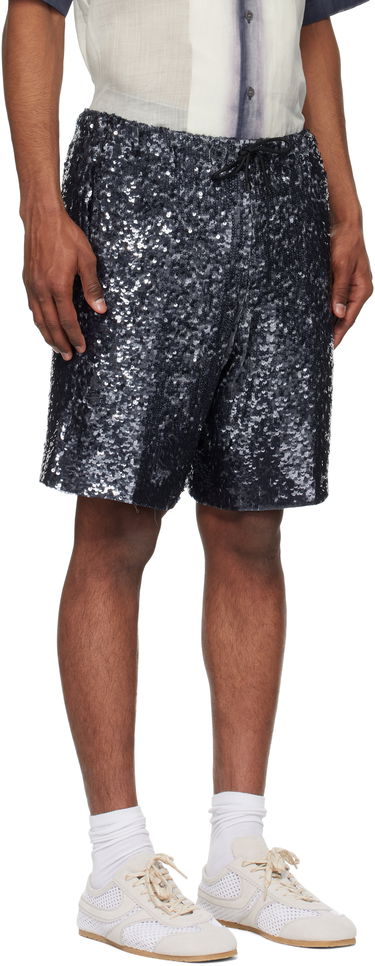 Shortsit Dries Van Noten Dries Van Noten Sequin Shorts Vihreä | 251-080973-1480, 4