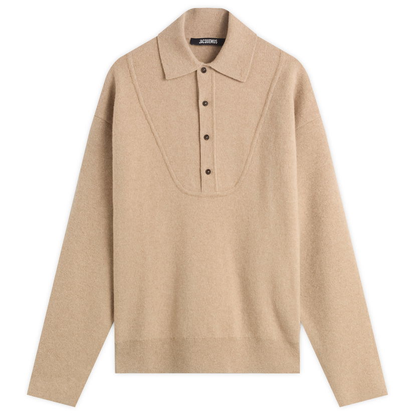 Villapaita Jacquemus Jacquemus Knitted Polo, Size Large Beige | 25HSWM00609AK00276-150