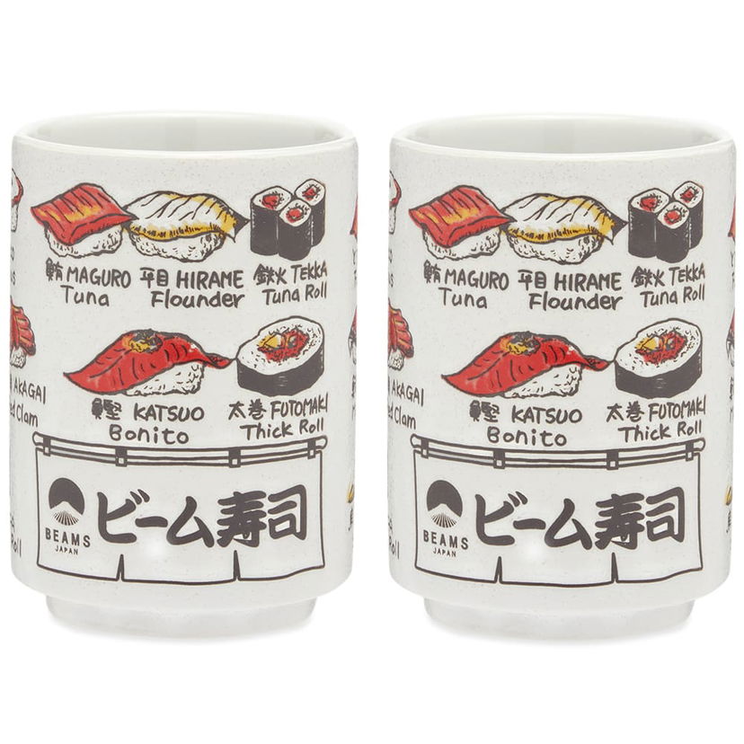 Kodin sisustus BEAMS BEAMS JAPAN Fish Design Ceramic Cup Set Valkoinen | 56710391950-94
