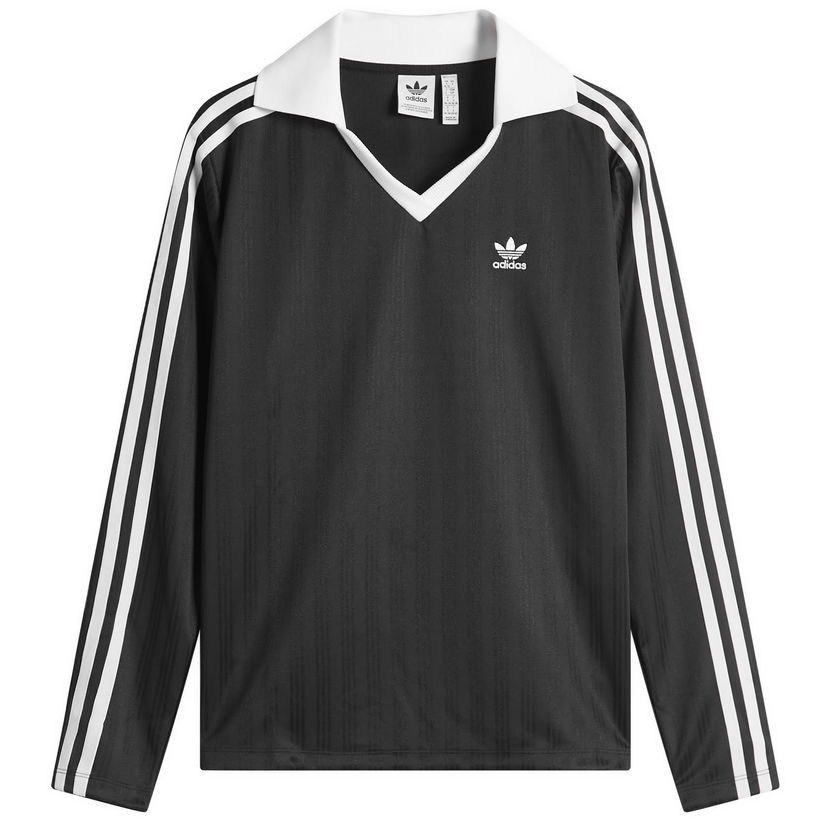 Poolopaita adidas Originals Women's Long Sleeve V-Neck T-Shirt Musta | JD2603