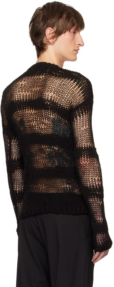 Villapaita HELIOT EMIL Open Knit Sweater Musta | HE_M_07_039_BLK01, 2