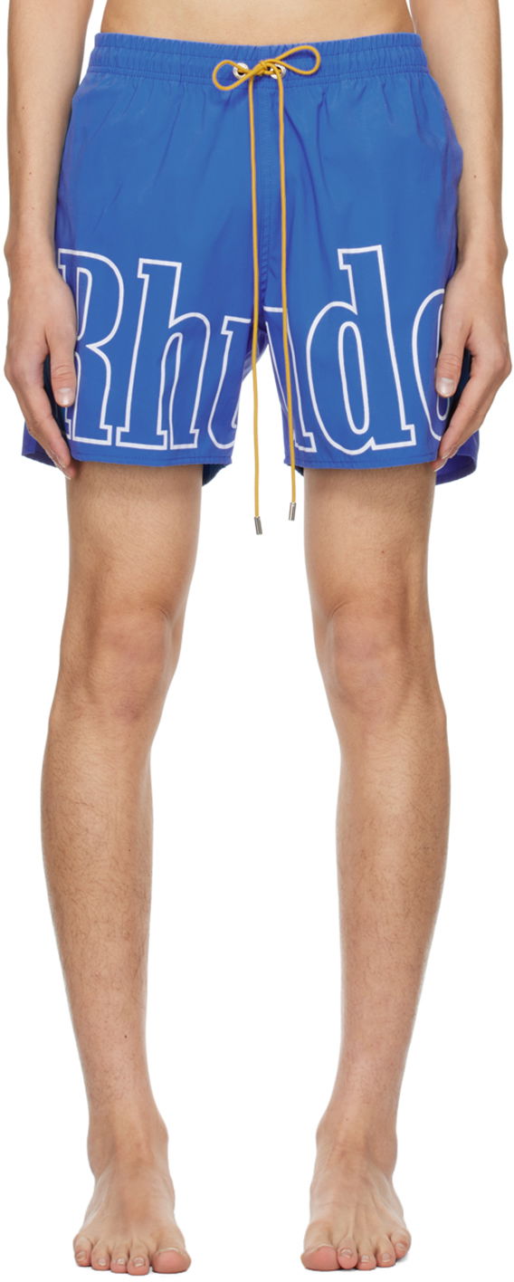 Shortsit Rhude Printed Swim Shorts Sininen | RHPS24SH27828102