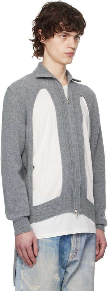 Villapaita Simone Rocha Simone Rocha Zip Up Cut Out Window Cardigan Harmaa | LMK4M 0660, 1