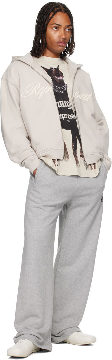 Huppari Represent Clo Represent Script Logo Zip Hoodie Beige | MLM100025, 3